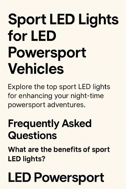 Sport LED vs LEDPowersport™ comparison graphic with green lightning and glowing LEDPowersport logo, highlighting brand difference in snowmobile LED kits.