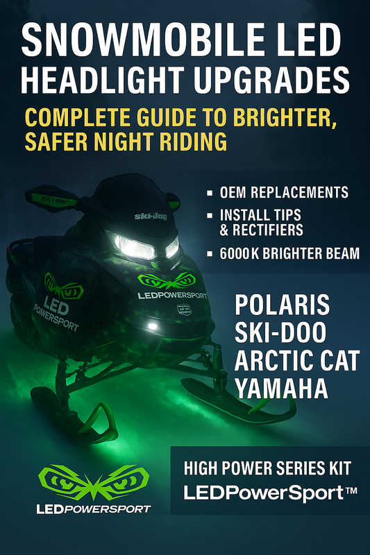 LEDPowersport Sled Snowmobile with wrap and Snowmobile LED Headlights installed