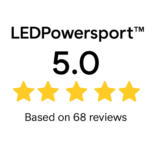 LEDPowersport™ 5.0 star Google rating based on 68 customer reviews