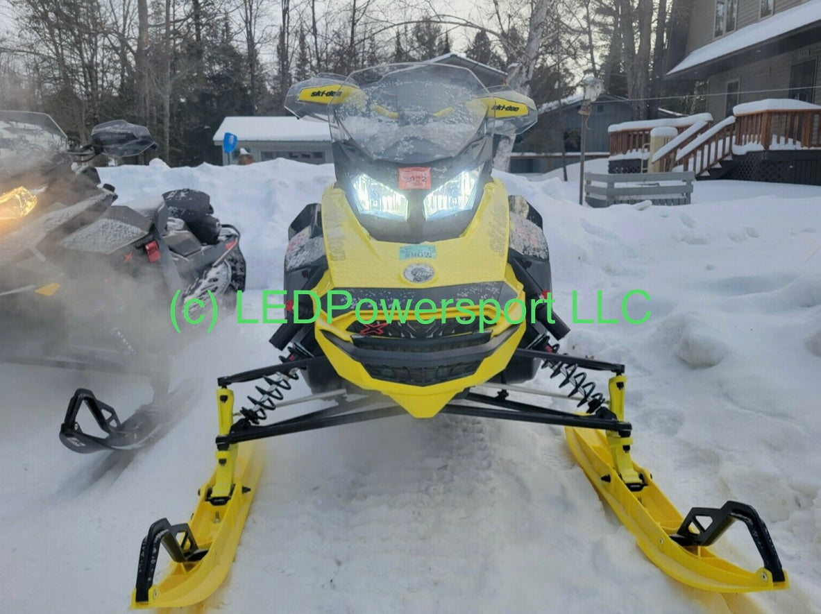 2025 Skidoo Snowmobile 415130081 bulb to LED Headlight Kit Plug & Play