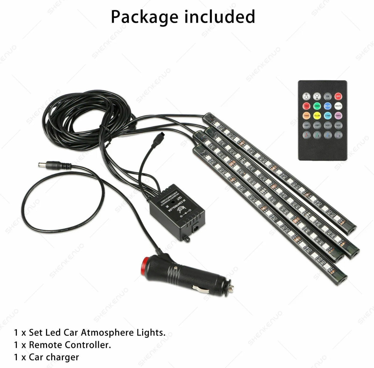 Underglow (Cigarette lighter powered kit) 4pcs RGB Motorcycle ATV 48 LED Neon Under Glow Underglow Light kit