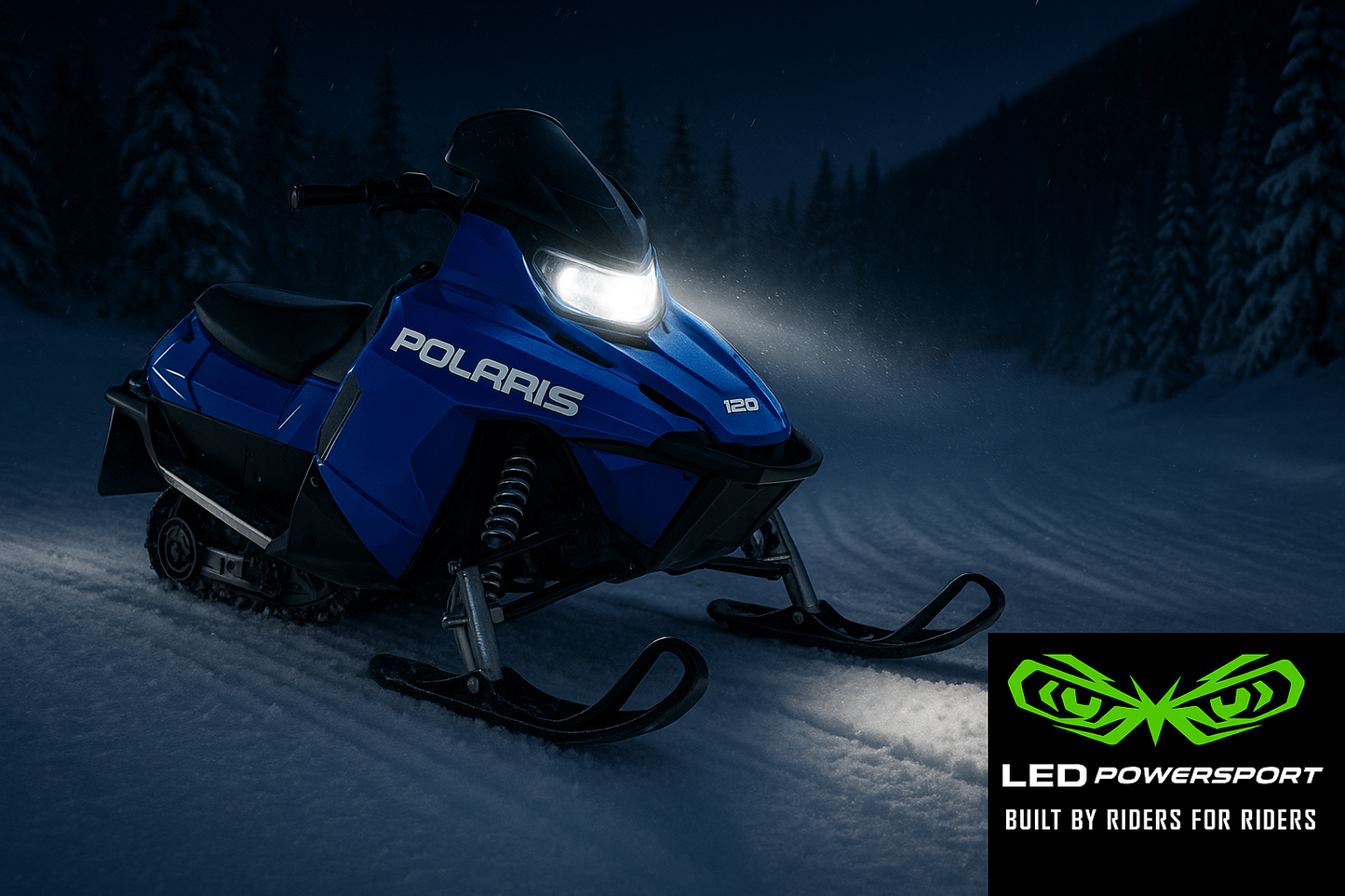 2000–2023 Polaris 120 Snowmobile LED Headlight Upgrade Kit – Plug & Play OEM 4010204 & 4010207 Replacement