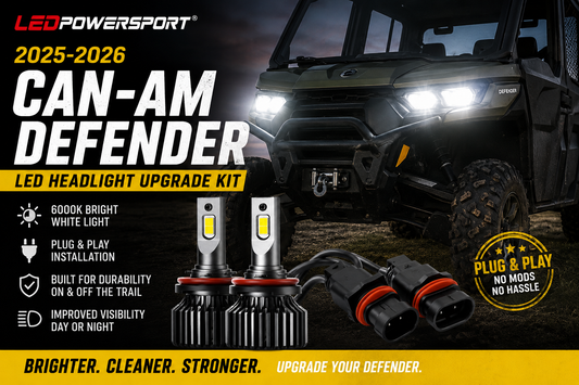 2025 Can-Am Defender LED headlight upgrade kit by LEDPowersport®