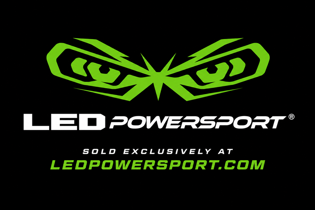 Official LEDPowersport® logo with message stating genuine LEDPowersport® products are sold exclusively through LEDPowersport.com.