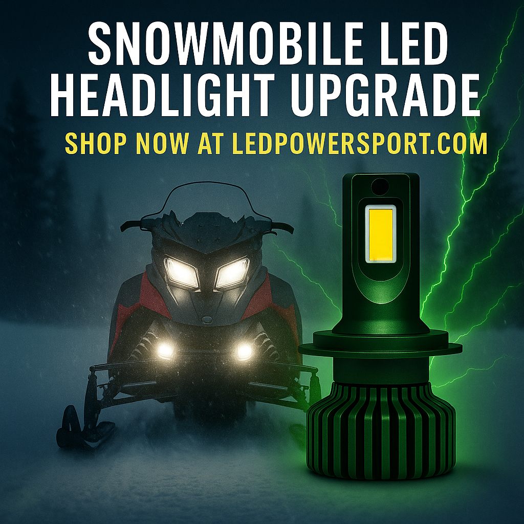 Snowmobile LED Headlight Upgrade conversion kit by LEDPowersport