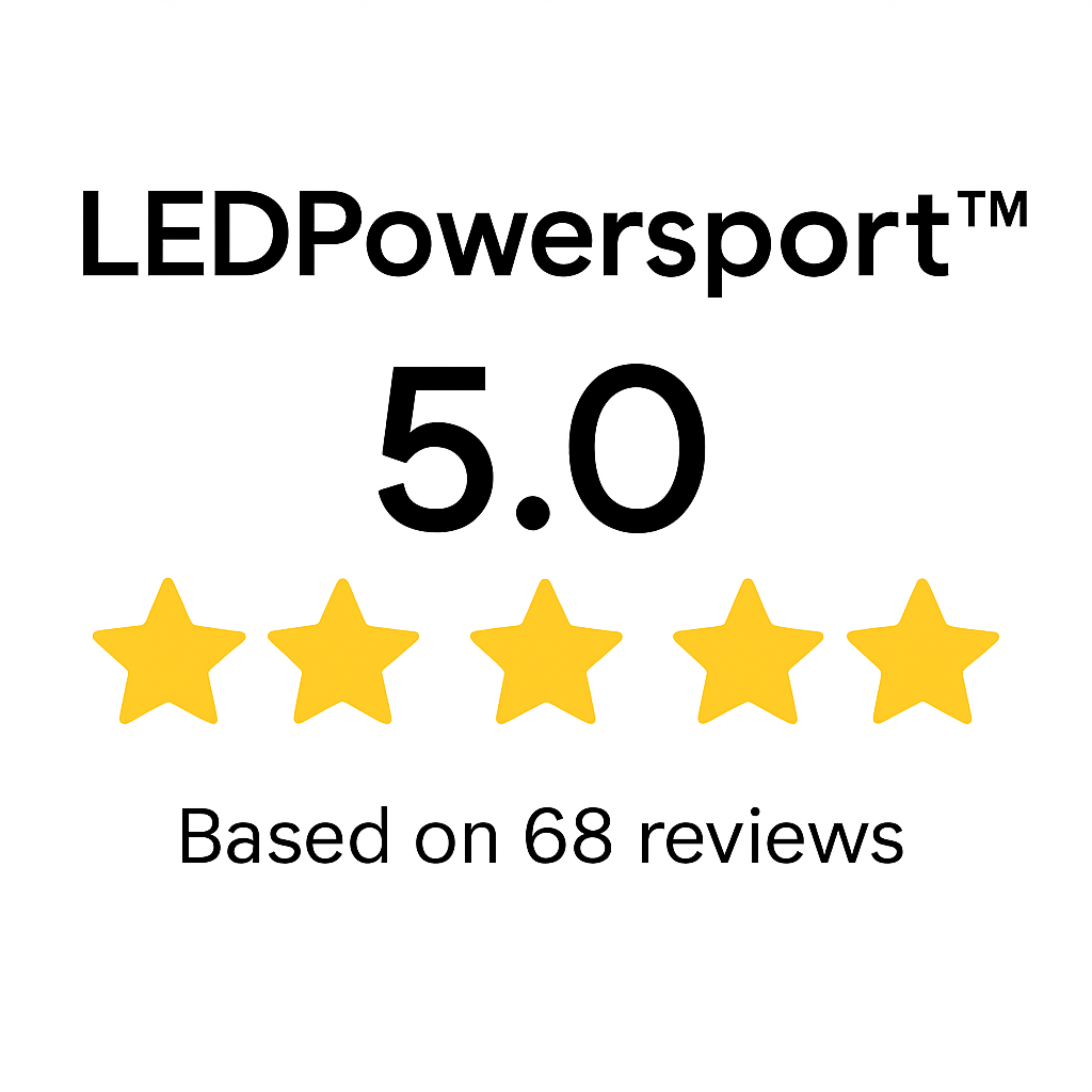 LEDPowersport™ 5.0 star Google rating based on 68 customer reviews