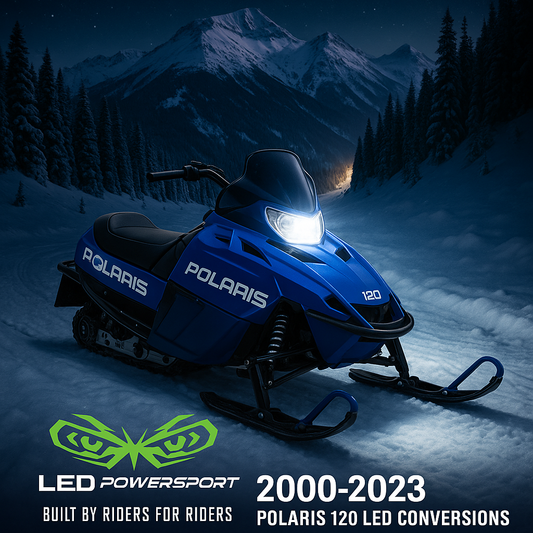 2000–2023 Polaris 120 Snowmobile LED Headlight Upgrade Kit – Plug & Play OEM 4010204 & 4010207 Replacement