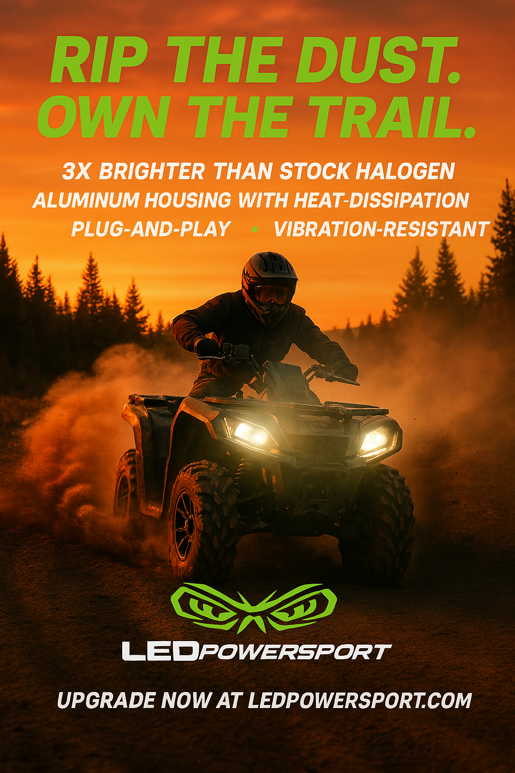 Yamaha Grizzly 700, Wolverine, Viking LED Headlight Kit