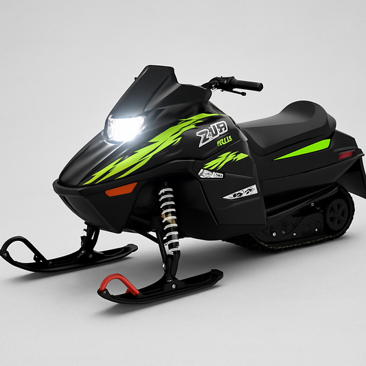 Youth 120 snowmobile with bright white LED headlight upgrade by LEDPowersport™ – Arctic Cat 120 LED kit