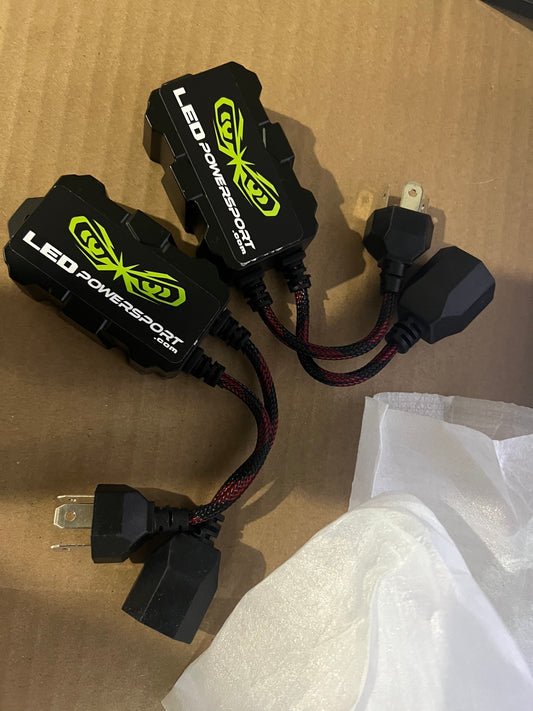 H4 AC to DC Plug-and-Play LED Headlight Rectifier – Snowmobile, ATV & Motorcycle LED Converter (2-Pack) H4X
