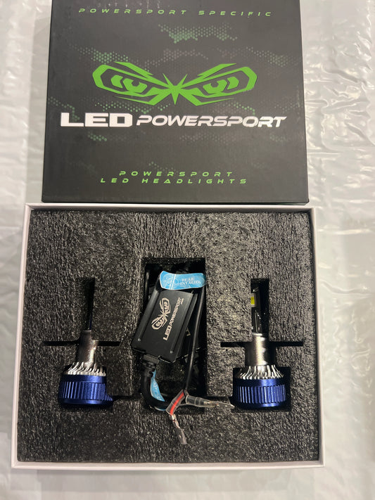 H3 Powersport LED Headlight Bulbs – 60W 8500 Lumens – Pair of 2